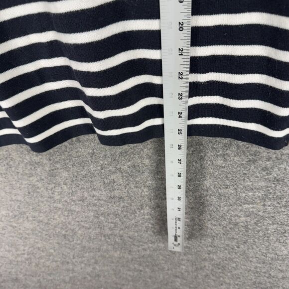 Select Sweater Pullover Women S Small Black Striped Knit Long Sleeve Cotton - Picture 6 of 7